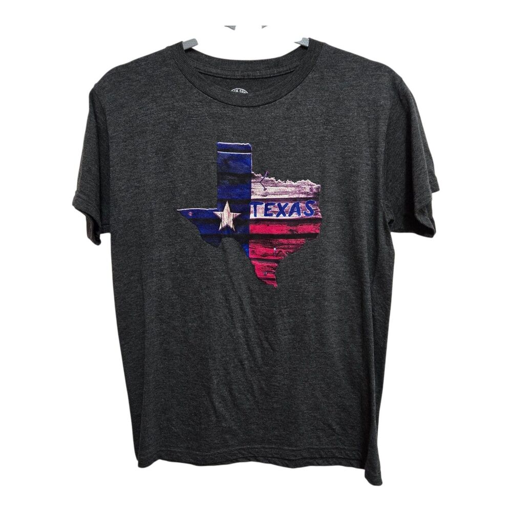 The Duck Company Texas State Graphic T-Shirt Dark Gray Red White Blue Size Large
